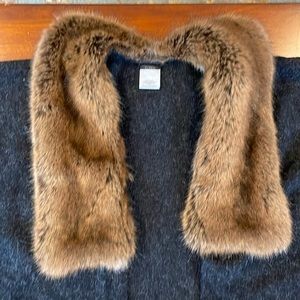 J.Crew Faux Fur Collar, Wool, Fringe, Poncho